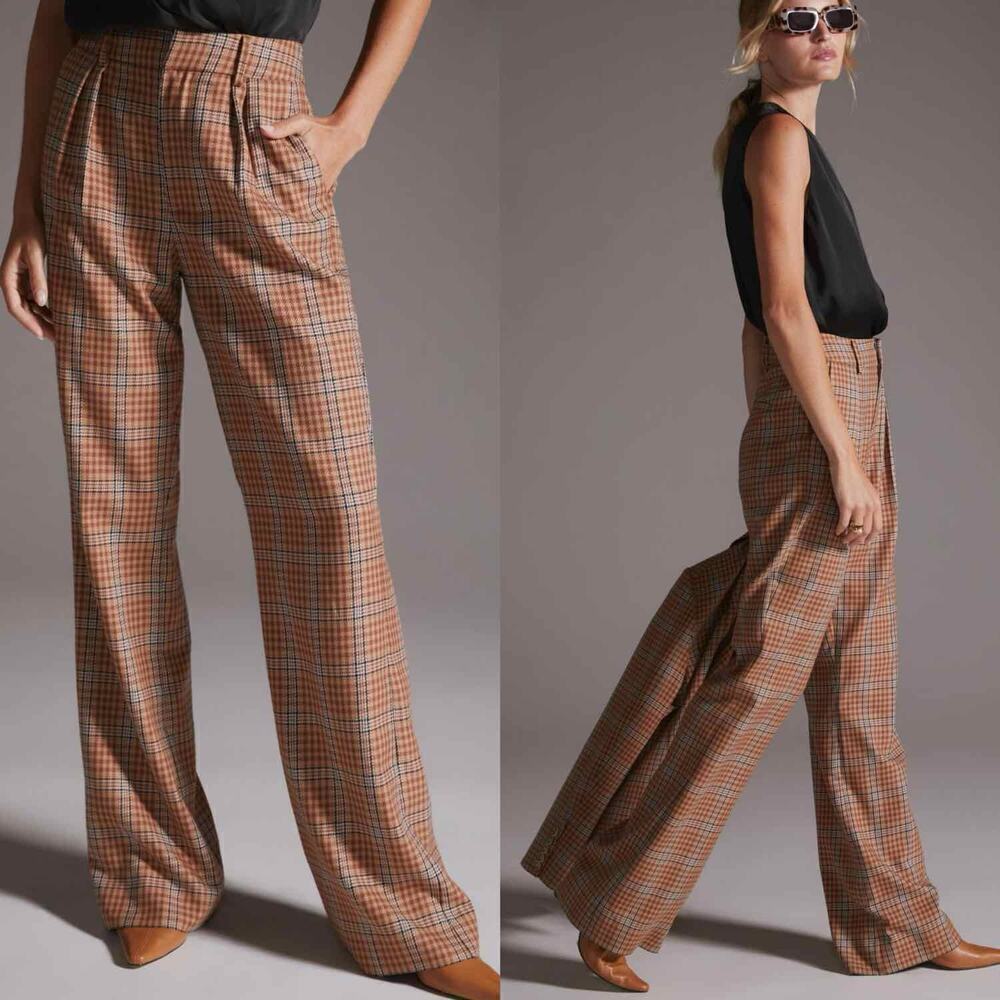 PAIGE Avedon Trousers Bronze Dust Multi Size 14 Business Casual Office - Picture 8 of 14